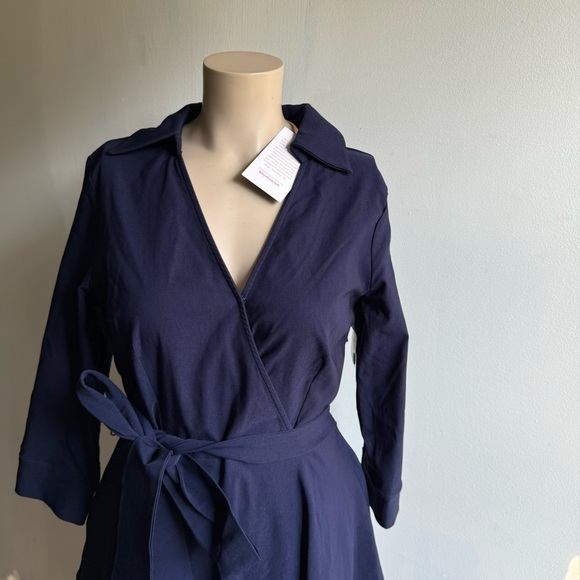 NWT ModCloth Long Sleeve Navy Dress - Picture 2 of 11